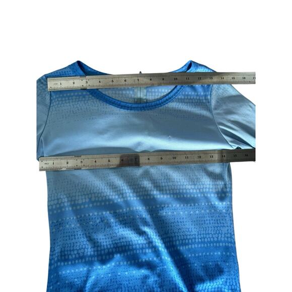 Vintage Lanvin Maxi Dress Gown Retro Blue Long Sleeve Geometric Retro Funky Sz 6 - Picture 11 of 15